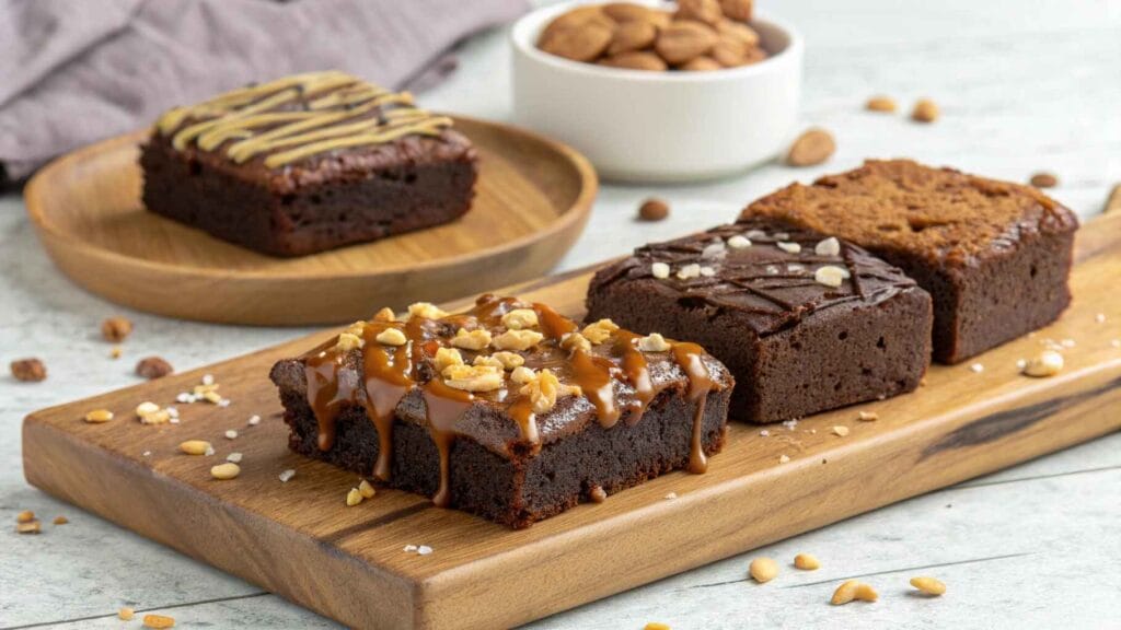 How to Make Perfect Slutty Brownies Every Time 7 Different variations of slutty brownies: classic, caramel drizzle, and nut-topped.