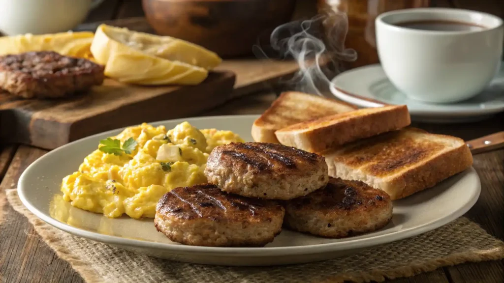 the best Jimmy Dean Style Sausage , juicy homemade Jimmy Dean-style sausage patties with eggs and toast.
